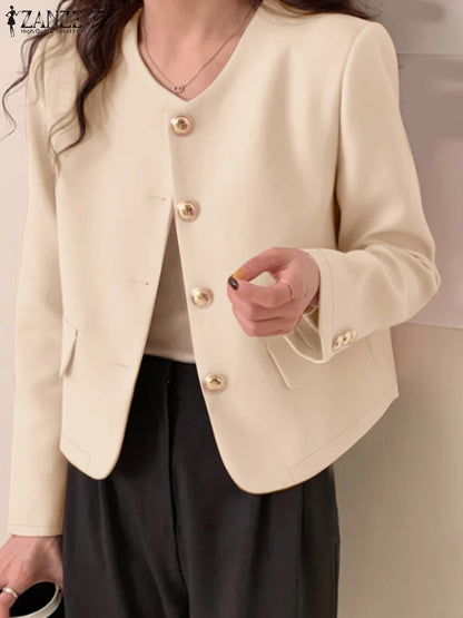 ZANZEA Elegant Button-Up Blazer