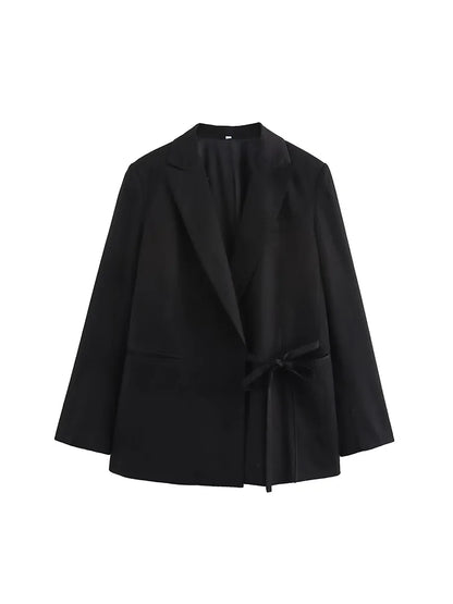 Willshela Black Lace-Up Blazer