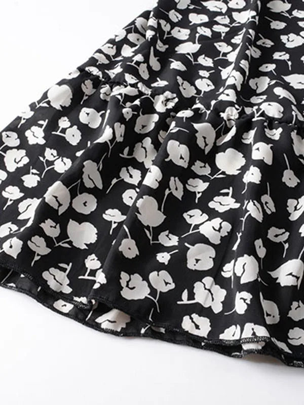 Floral V-Neck Wrap Midi Dress
