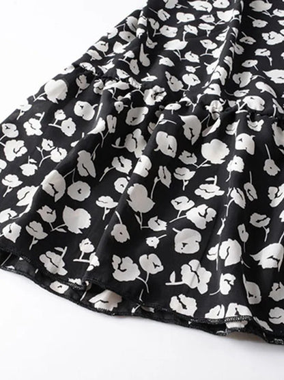 Floral V-Neck Wrap Midi Dress