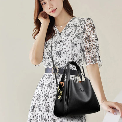 Genuine Leather Top-Handle Handbag