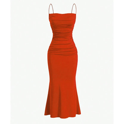 Mia Muse Elegant Spaghetti Strap Mermaid Maxi Dress