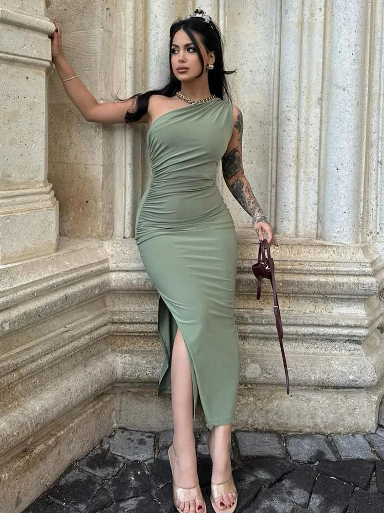 Summer Black Sexy Split Backless Maxi Dress