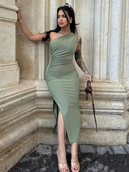 Summer Black Sexy Split Backless Maxi Dress