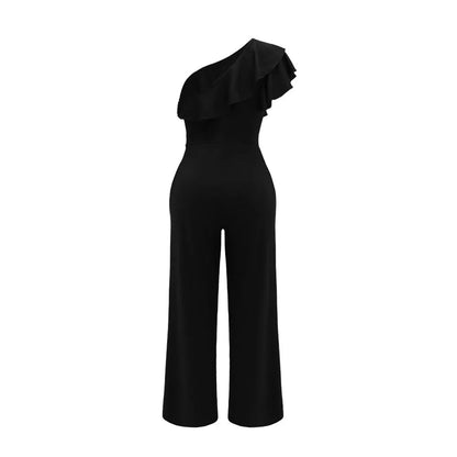Ruffle One Shoulder Jumpsuit