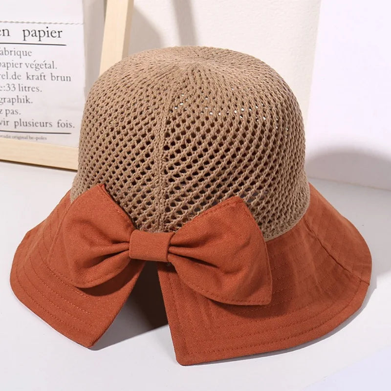 Ponytail Straw Sun Visor Hat