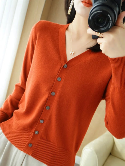 Cashmere V-Neck Knit Cardigan