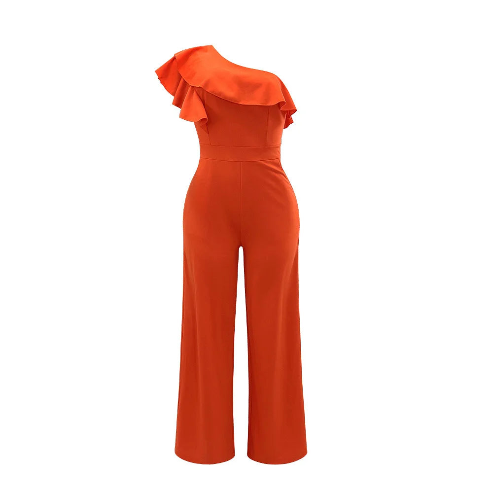 Ruffle One Shoulder Jumpsuit