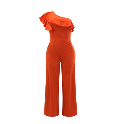 Ruffle One Shoulder Jumpsuit