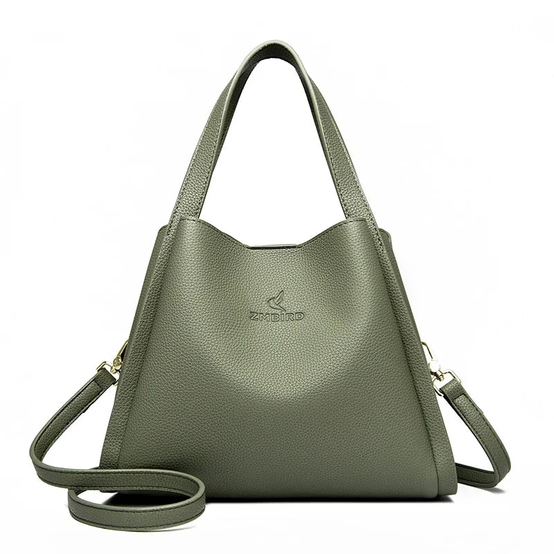 Genuine Leather Top-Handle Handbag
