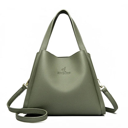 Genuine Leather Top-Handle Handbag