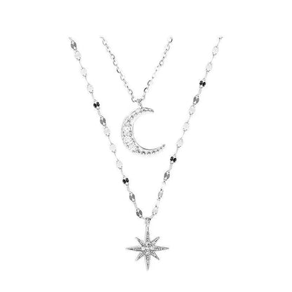 Double Layer Star Moon Necklace