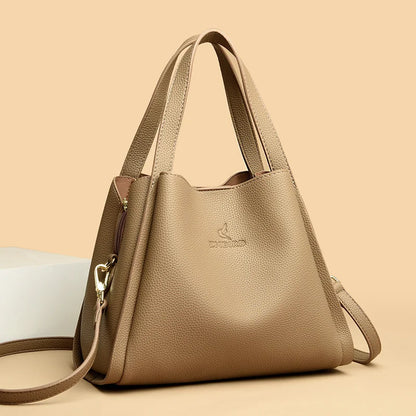 Genuine Leather Top-Handle Handbag