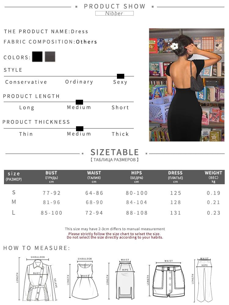 Backless Bodycon Maxi Dress