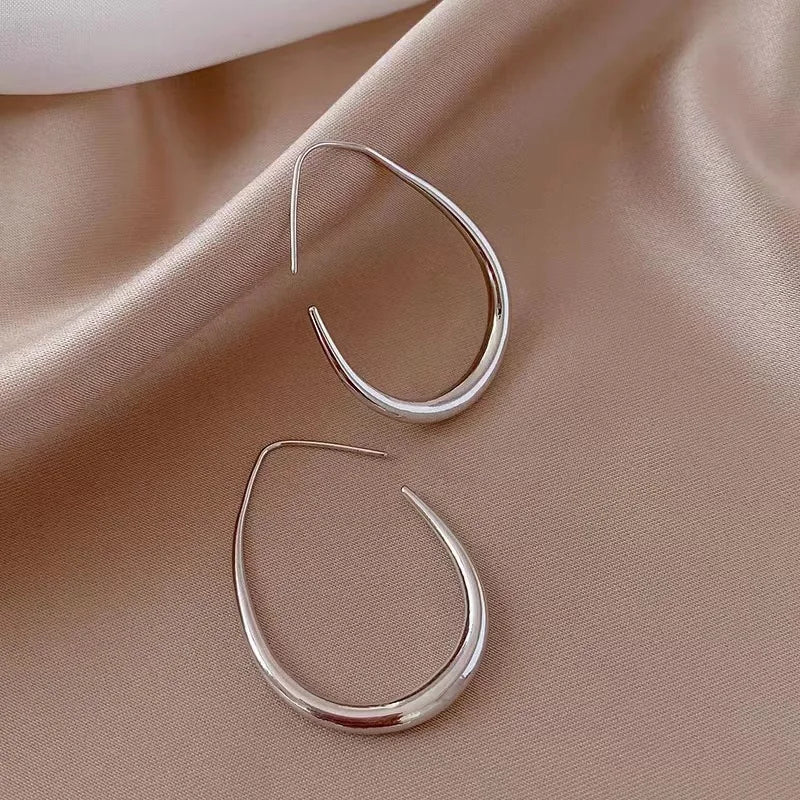 Silver Geometric Hoop Earrings