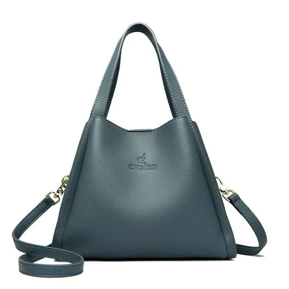 Genuine Leather Top-Handle Handbag