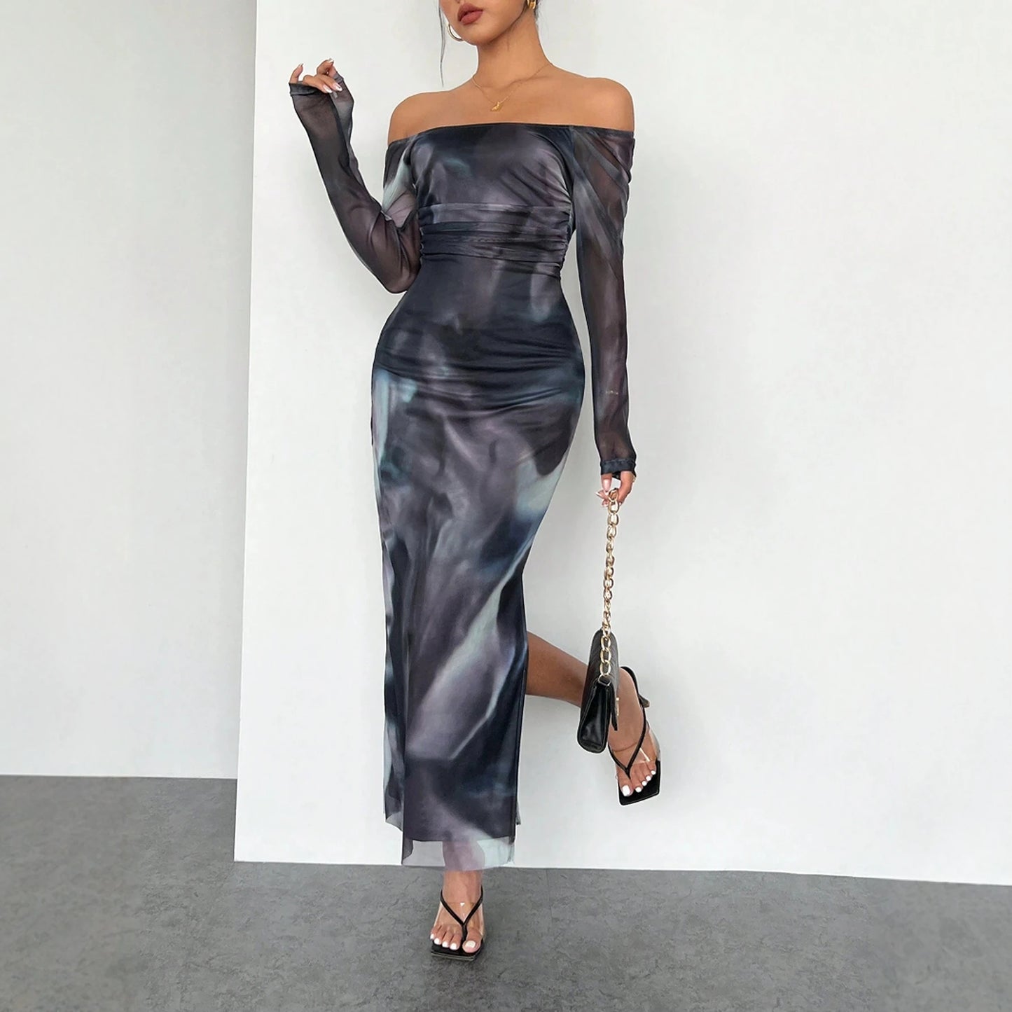 Slim Fit Off-Shoulder Midi Dress