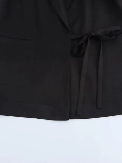 Willshela Black Lace-Up Blazer