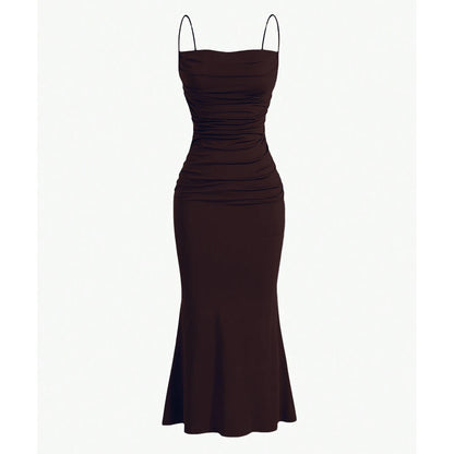 Mia Muse Elegant Spaghetti Strap Mermaid Maxi Dress