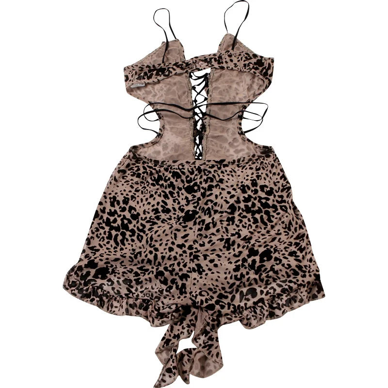 Backless Ruffle Drawstring Playsuit