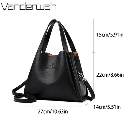 Genuine Leather Top-Handle Handbag