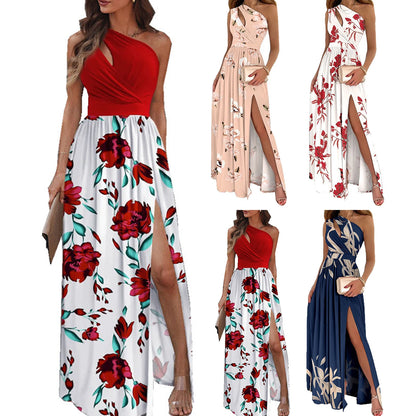 Elegant Women's Flower Retro Printed Maxi Dress