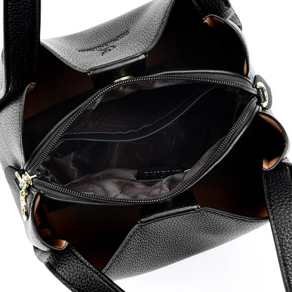 Genuine Leather Top-Handle Handbag