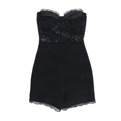 White Lace Ruffle Summer Romper