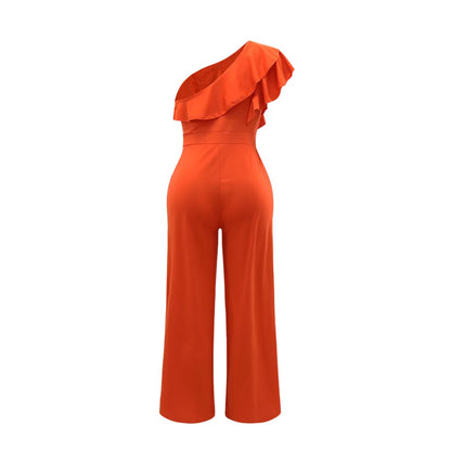 Ruffle One Shoulder Jumpsuit