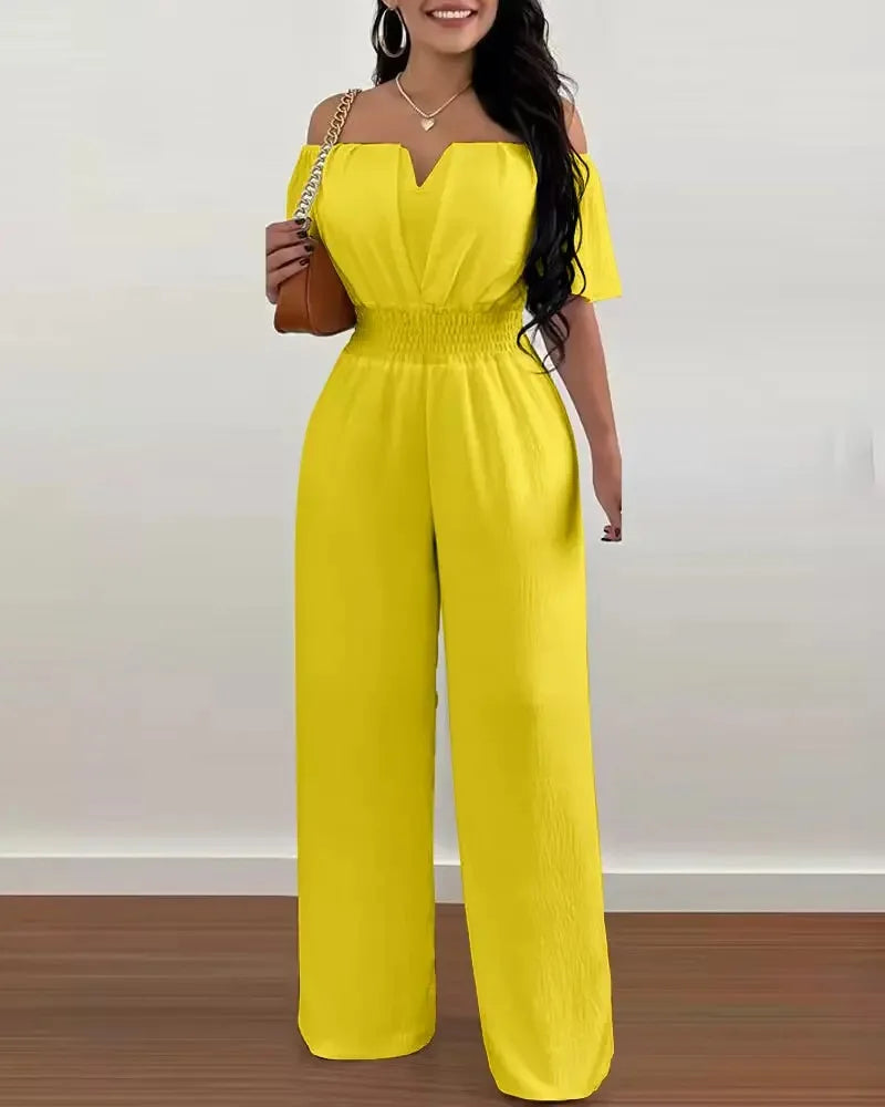 Off-Shoulder Wide Leg Jumpsuit