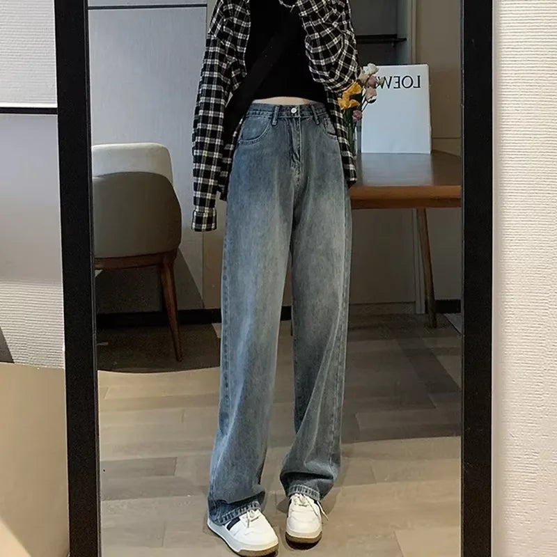 High-Waisted Slim Wide-Leg Jeans for Women