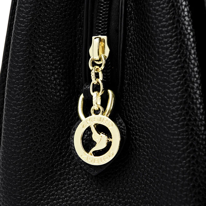 Genuine Leather Top-Handle Handbag