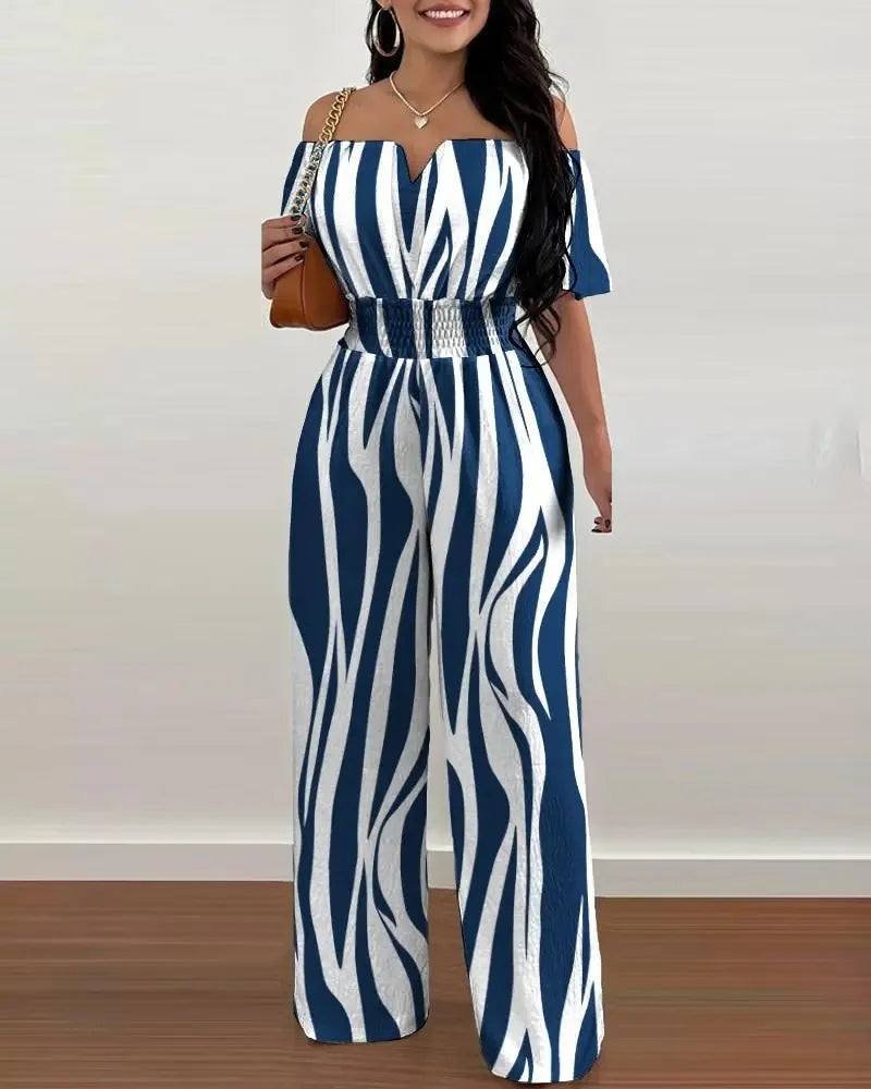 Off-Shoulder Wide Leg Jumpsuit