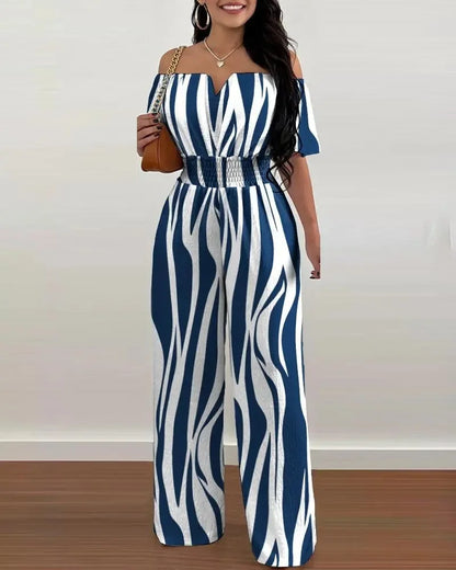 Off-Shoulder Wide Leg Jumpsuit