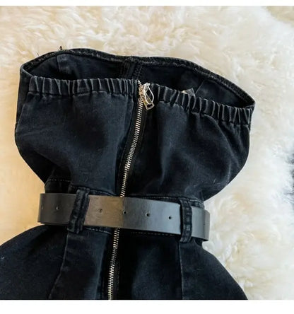 Backless Sleeveless Denim Jumpsuit